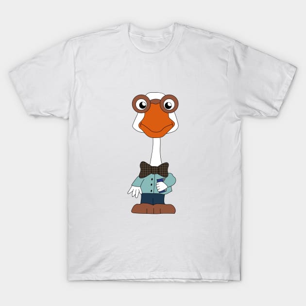 The smart goose with glasses T-Shirt by ludar